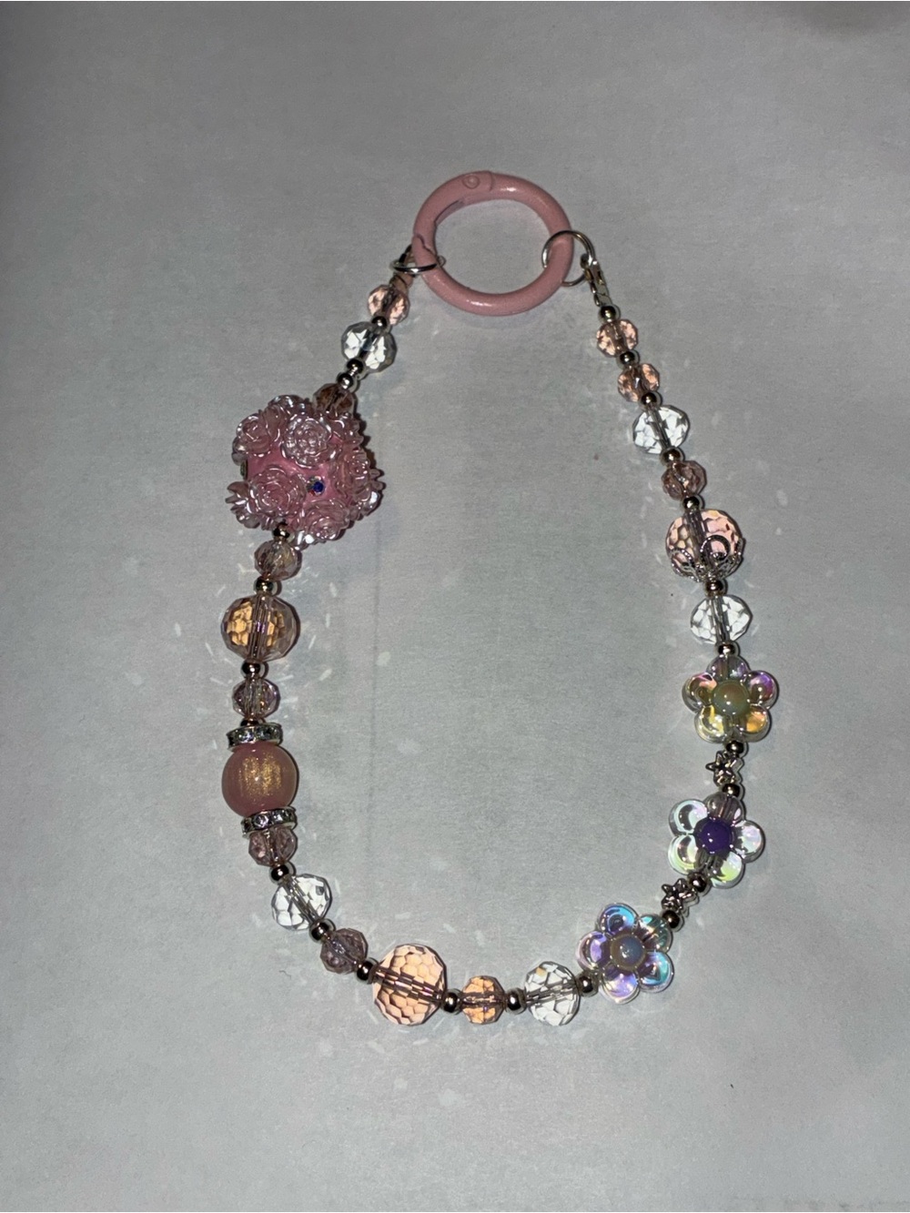 Beaded Charm Bracelet Keychain